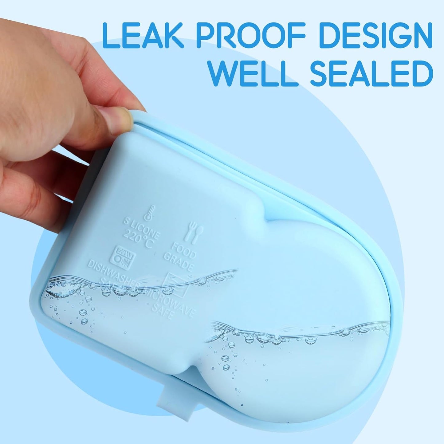 3 Pcs Silicone Snack Containers with Lids, Double Compartment Reusable Snack Containers with Lids and Spoons, Silicone Snack Container Small Mini Food Snack Boxes for Seasoning Salad Sauce