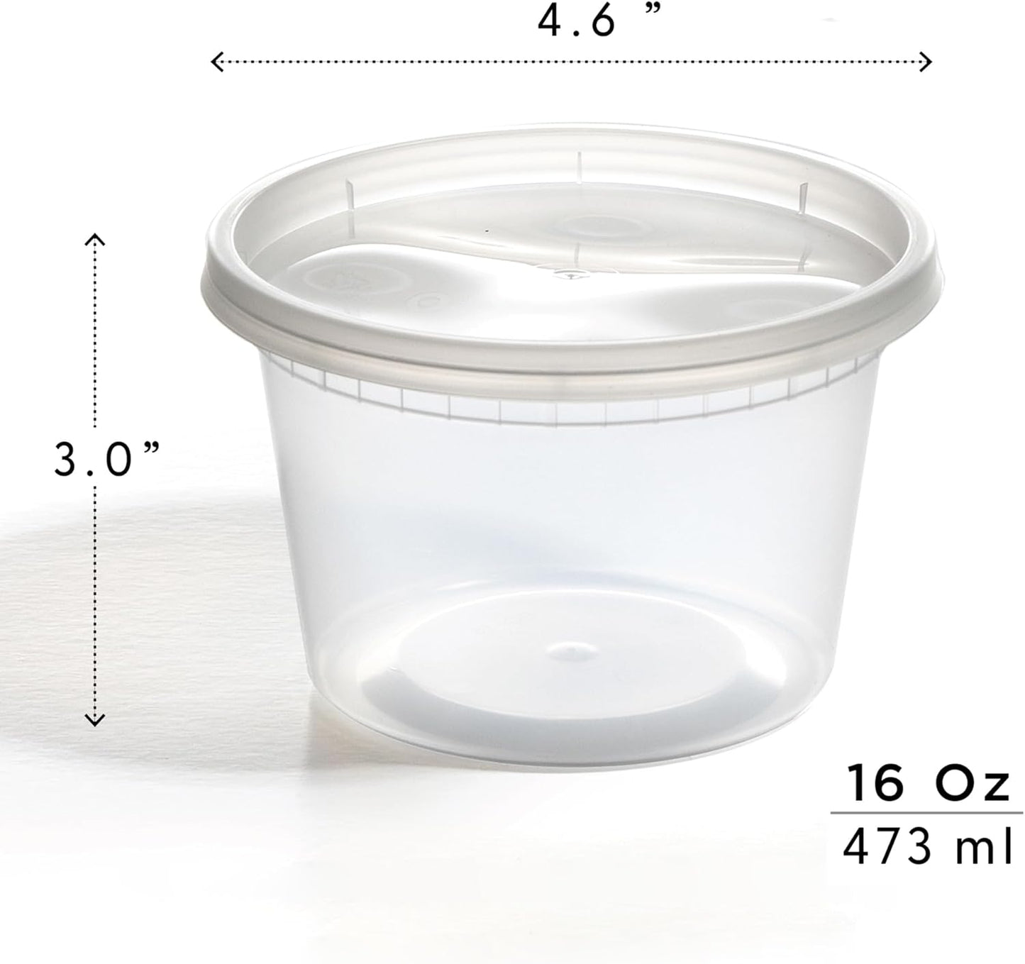 BINO | 16 Oz Deli Containers with Lids - 40 Pack | Food Storage Containers with lids | Freezer Safe, Microwaveable Plastic Containers with Lids for Meal Prep, Leftovers, Soups, Salads Takeout Catering