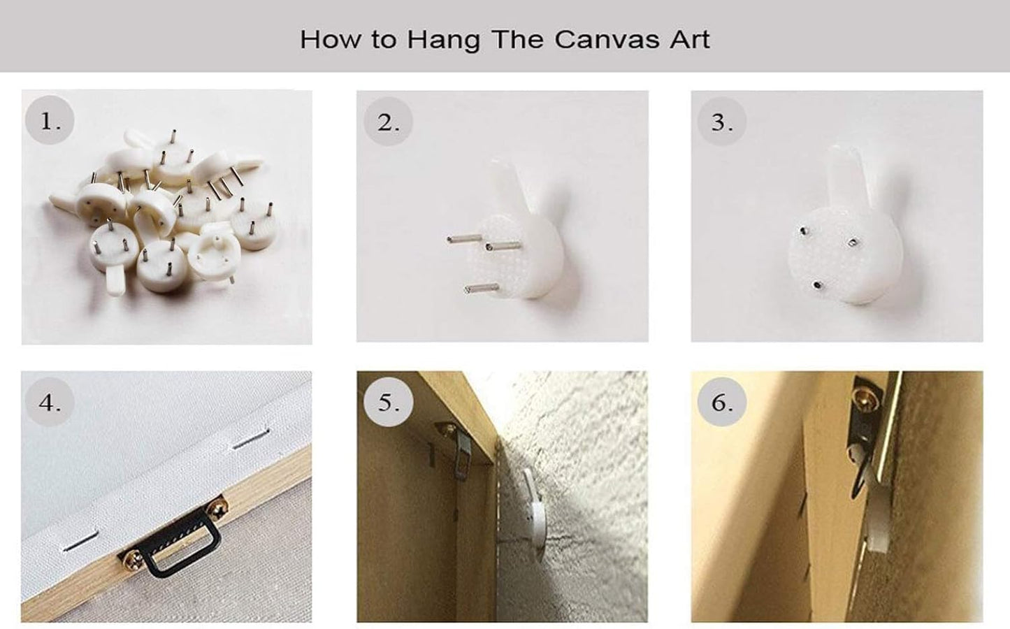 DZL Art D73062 Black and White Elephants Entwine Wall Art Canvas Painting Ready to Hang for Living Room Bedroom Office Wall Decor Home Decoration