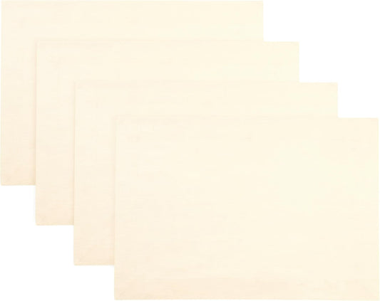 D'Moksha Homes Linen Vanilla Cream Placemats Set of 4-100% Pure Linen Placemats 14 x 19 Inch for Fall, Autumn and Halloween - Handcrafted and Machine Washable