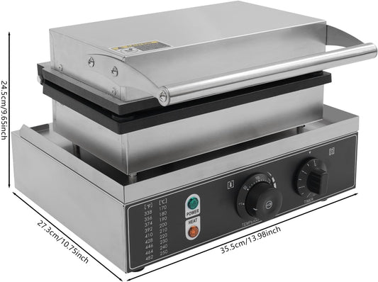 6PCS Electric Abalone Waffle Pancake Maker, Non-stick Pancake Baker Machin with Dual Heating Pans, 110v Waffle Pancake Maker for Commercial, 1550W (6PCS Abalone)