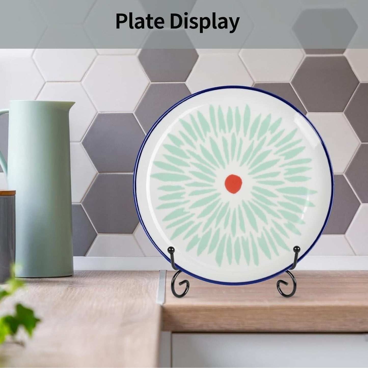 Yosoo Health Gear 1 pcs 4" - 12" Black Plate Stands for Display for Bowls, Plate Holder Display Stand, Easel to Hold Pictures for Plates, Photo Frames, Books, Card(10 inch)