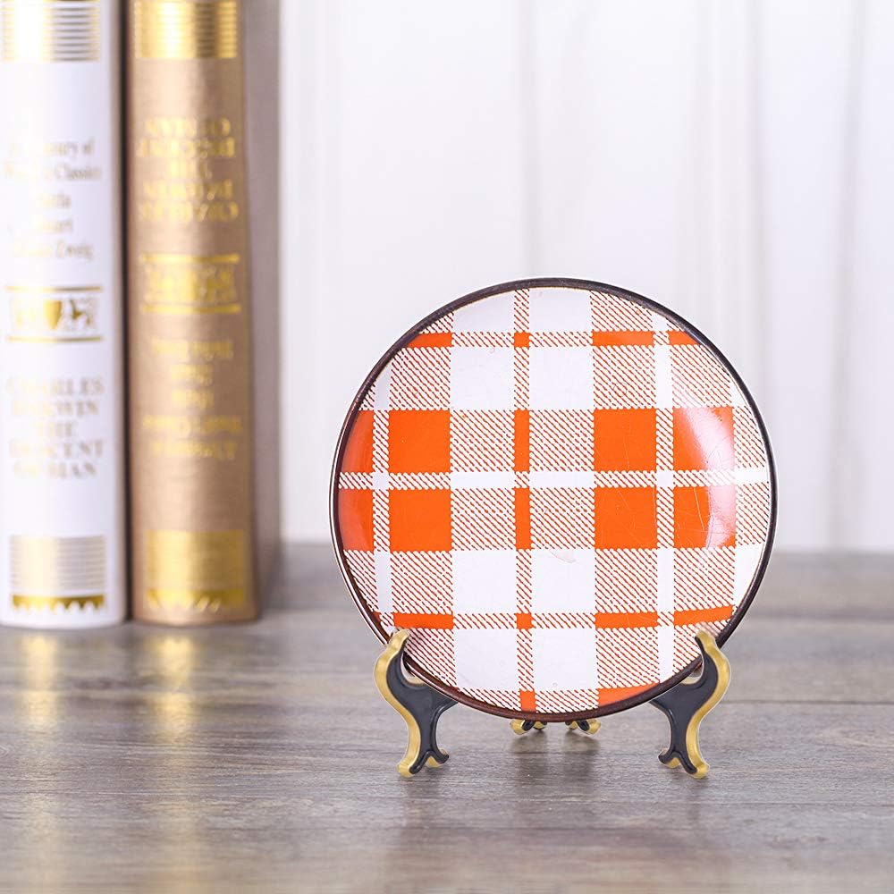 Artliving 6" Decorative Plate Stand Holder Plastic Picture Easel Display Stand Picture Frame Stand Black Gold