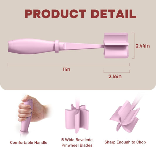 2 Pcs Meat Chopper, Hamburger Grinder, Premium Heat Resistant Smasher for Ground Beef, Burger Grinder Nylon Potato Mix Tool-Pink