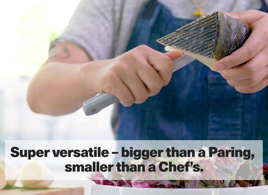 Misen 5.5" Utility Knife – High Carbon Japanese AUS-10 Stainless Steel – Hybrid German & Japanese Blade – Precision Kitchen Knife for Professionals & Home Cooks – Ultimate Cutting Performance - White