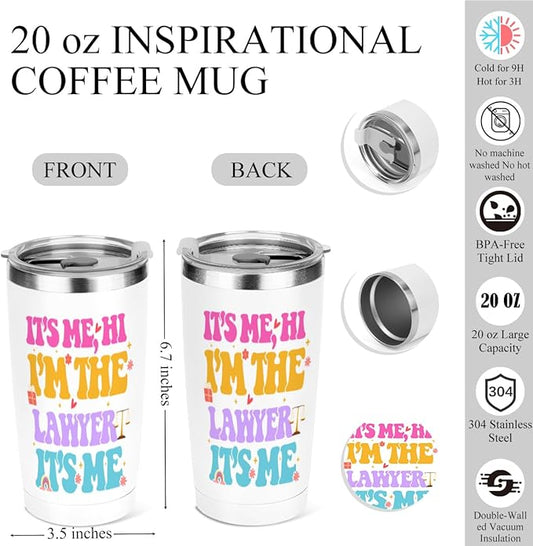 jeilink Lawyer Gifts, Legal Practitioner Gift,20 oz Insulated Tumbler, Tumbler with Lid, Vacuum Travel Coffee Mug Stainless Steel Cup Thank You Gift for Women Law Judge Christmas Birthday