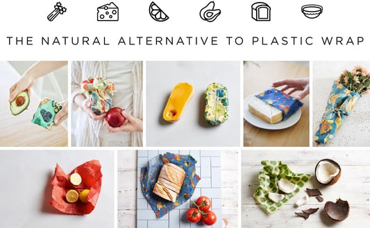 Reusable Beeswax Wraps, 5 Pack Neutral, Eco Friendly, Organic, Biodegradable, Food Storage, Reusable Bowl Covers, Australian Made