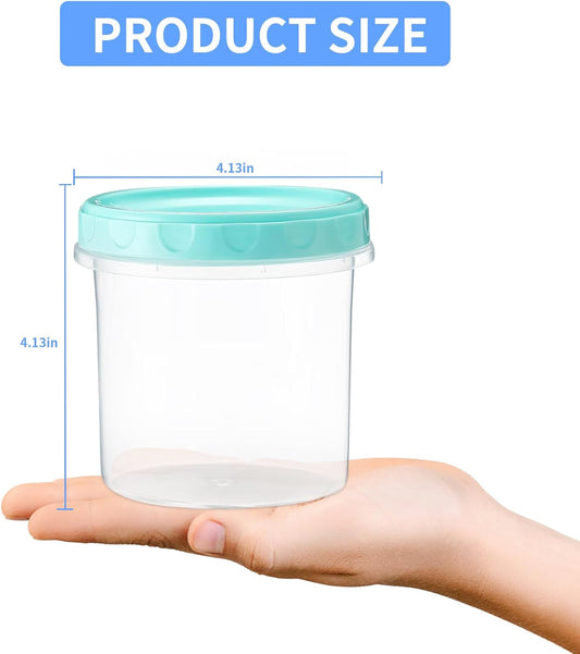 4 Pack 16Oz (500ML) Freezer Storage Containers - airtight Plastic Food Storage with Twist Top Lids