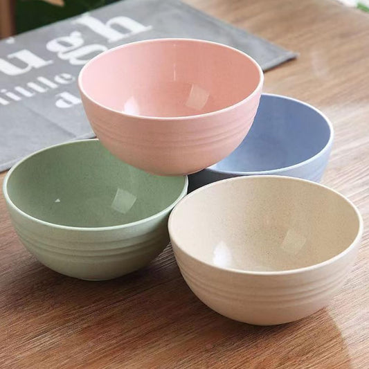 K Y KANGYUN Unbreakable Cereal Bowls - 24 oz Reusable Wheat Straw Bowl- Perfect for Serving Soup, Oatmeal, Pasta, Salad Camping, Picnic Bowls- Dishwasher & Microwave Safe - BPA Free, Sets for 4