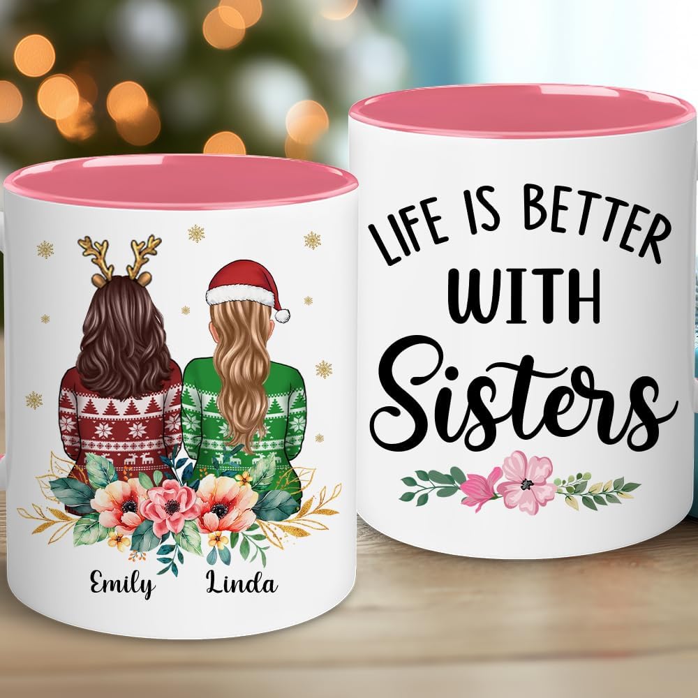Personalized Bestie Mug - Christmas, Birthday Best Friend Gift - Friendship Gifts For Women, Bestie, Sister, BFF, Her - Long Distance Mug - Soul Sister Gift For Birthday, Mothers Day