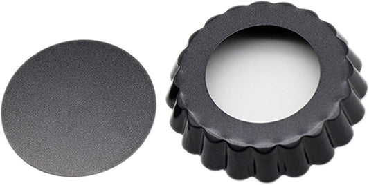 12 Packs 3 Inch Egg Tart Molds with Removable Bottom, Non-Stick Pan Carbon Steel EggTart Molds, Muffin Cupcake Pudding Baking Cup Maker - for Pies, Chinese Tart, Cakes