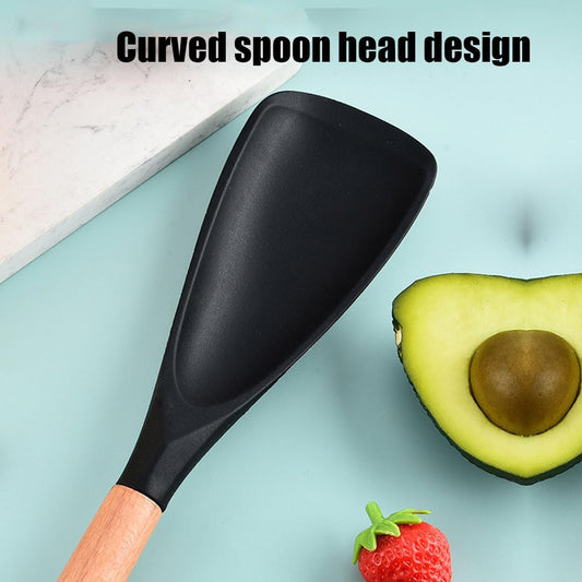 Spatula Spoons, Kitchen 3 In 1silicone Cooking Spoon One-Piece Design Multi-Function Spatula Scoon for Mixing, Scoop, and Scrape (white & Khaki)