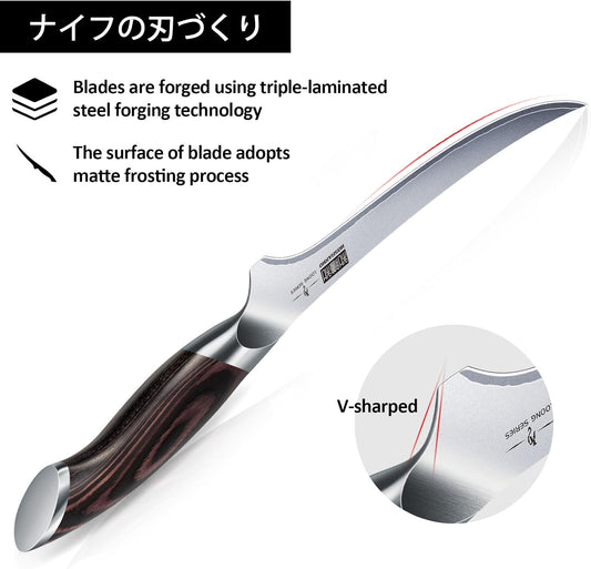 HOSHANHO Fillet Knife 9 Inch, Super Sharp Boning Knife in High Carbon Stainless Steel, Professional Japanese Fish Knives for Meat Poultry Cutting