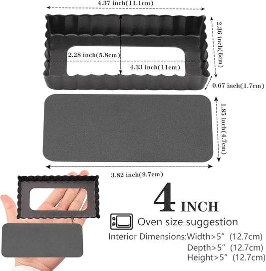 Gutsdoor Mini Tart Pan Square 4 Inch with Removable Bottom Quiche Pan Nonstick Round Quiche Pie Pan Set of 6