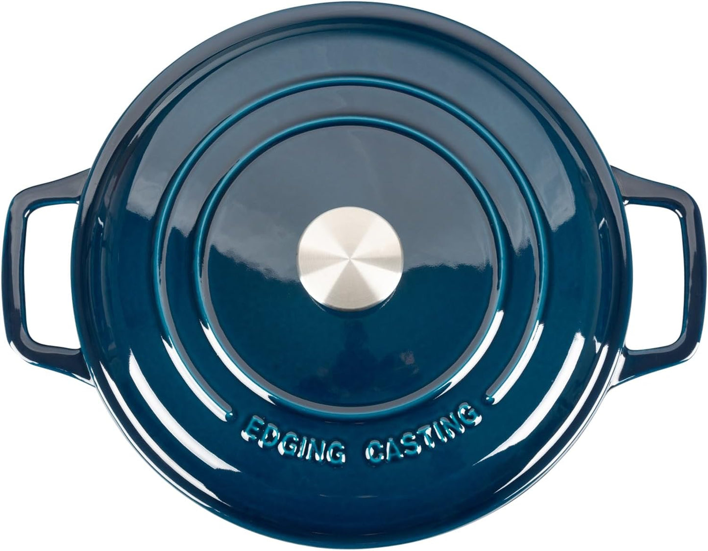 Enameled Cast Iron Dutch Oven Pot With Lid, Dutch Oven for Sourdough Bread Baking Round Pot Dule Handle, 6 Quart, Blue