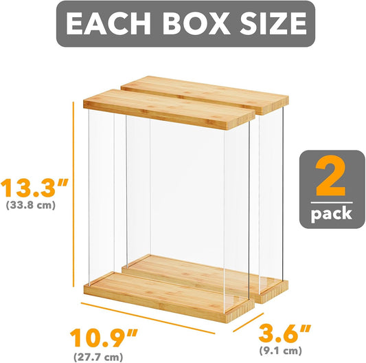 SpaceAid Bamboo Food Storage Container - Airtight Cereal Containers with Lids, Kitchen Cereal Canisters Pantry Organizers and Storage for Rice, Flour, Coffee, Snack, Large 2 Pack