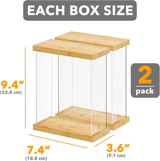 SpaceAid Bamboo Food Storage Container - Airtight Cereal Containers with Lids, Kitchen Cereal Canisters Pantry Organizers and Storage for Rice, Flour, Coffee, Snack, Small 2 Pack