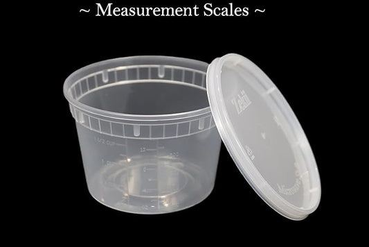 Zekii EXTRA THICK Deli Containers with Lids, Soup Containers w/Lids Airtight, 48Sets 16oz, Disposable, BPA Free, Takeout soup Cups, Meal Prep, Food Storage w/Measurements