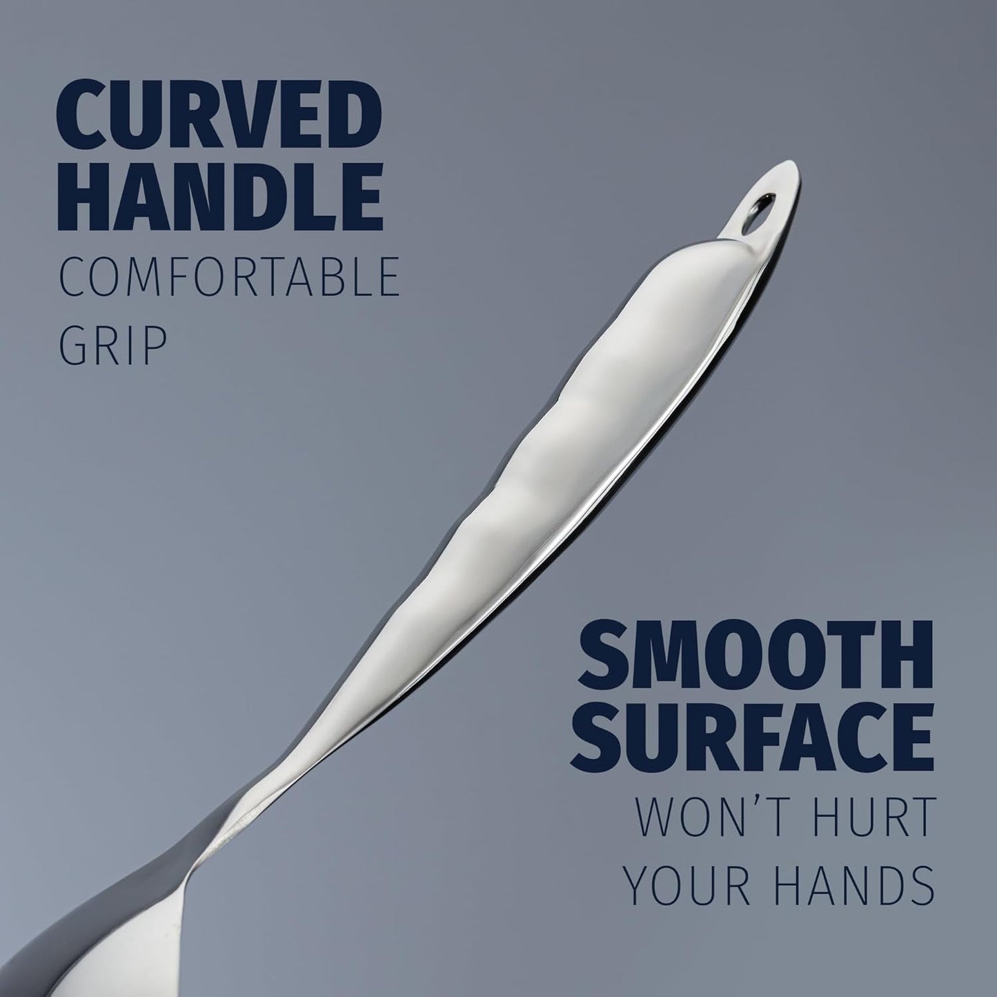 Zulay Kitchen Stainless Steel Serving Spoon - 11.5” Large Cooking & Serving Spoon with Ergonomic Handle - Durable, Rust-Resistant & Dishwasher Safe Kitchen Utensil for Cooking and Buffets