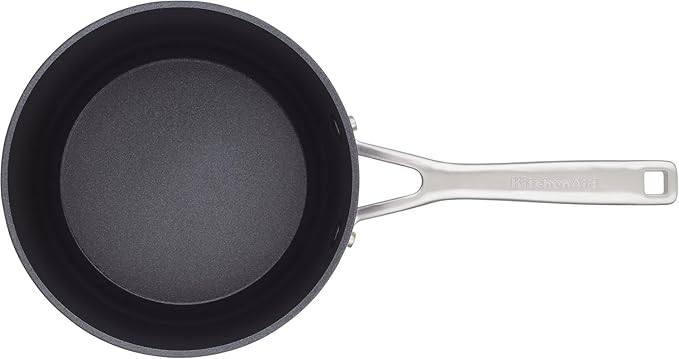 KitchenAid Hard Anodized Induction Nonstick Sauce Pan/Saucepan with Lid, 3 Quart - Matte Black