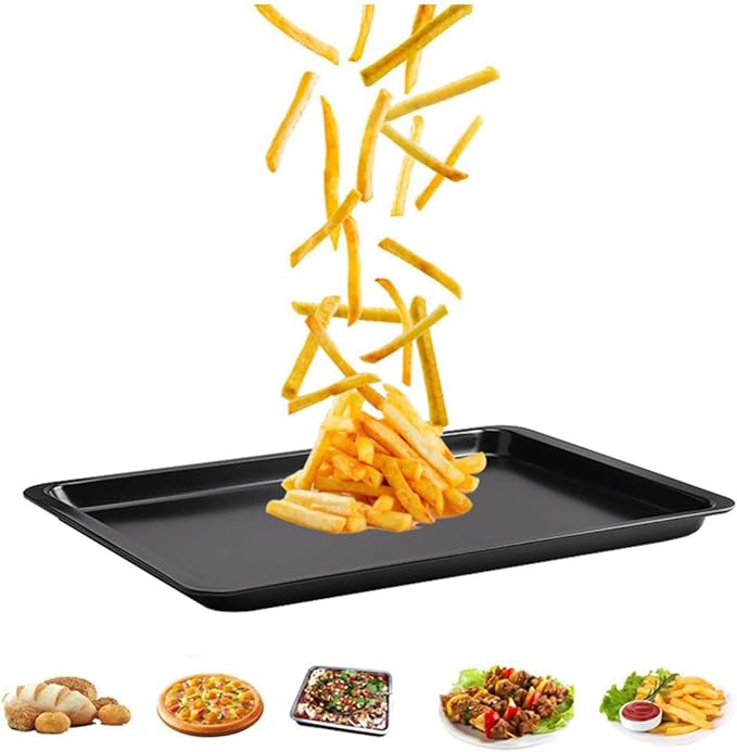 2PCS Cookie Sheet 10x14.5 Inch (Inner 9x13) Baking Sheet Nonstick Heavy Carbon Steel Baking Pans Bakeware