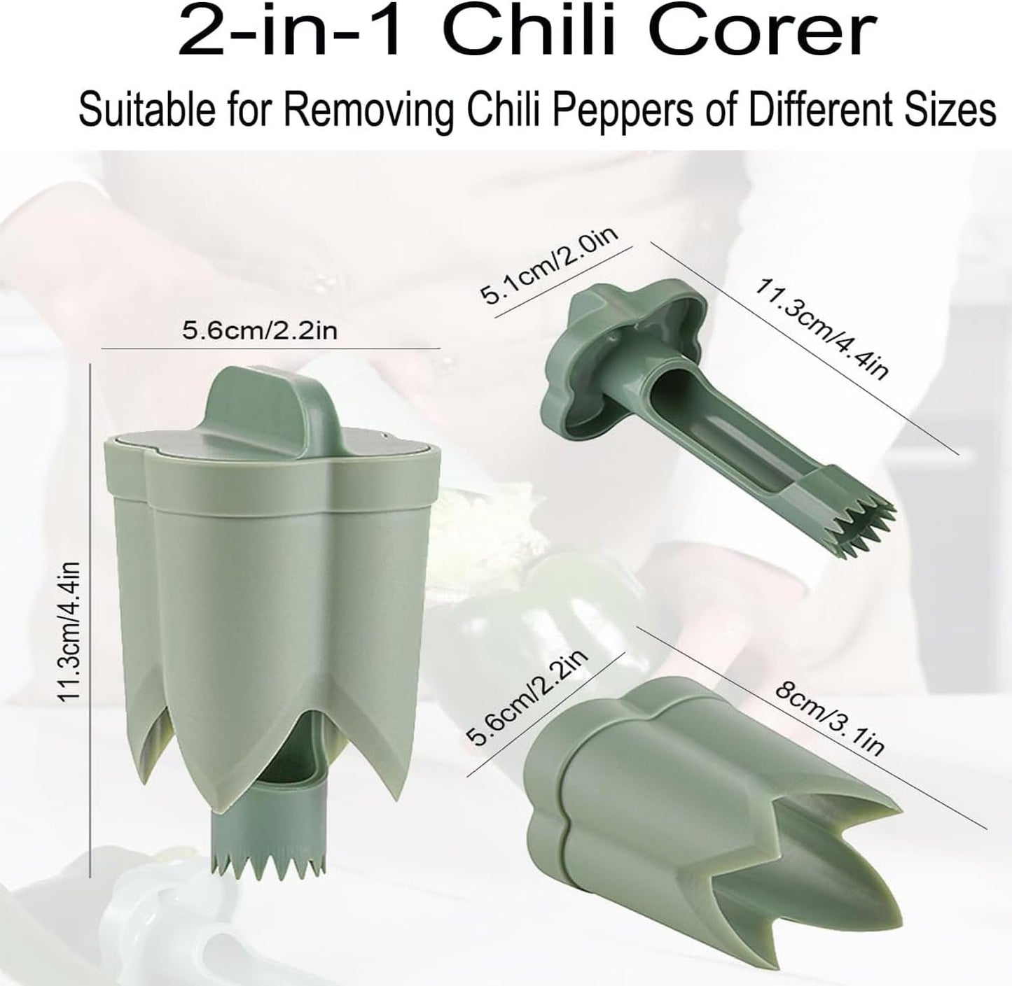 Pepper corer seed remover tool,Upgrade2 in 1 Fruit Pepper Seed Corer Remover,Quickly Cutting and Deseeding Bell Pepper Corer Tool for Vegetables Kitchen Gadget (1 Pcs)