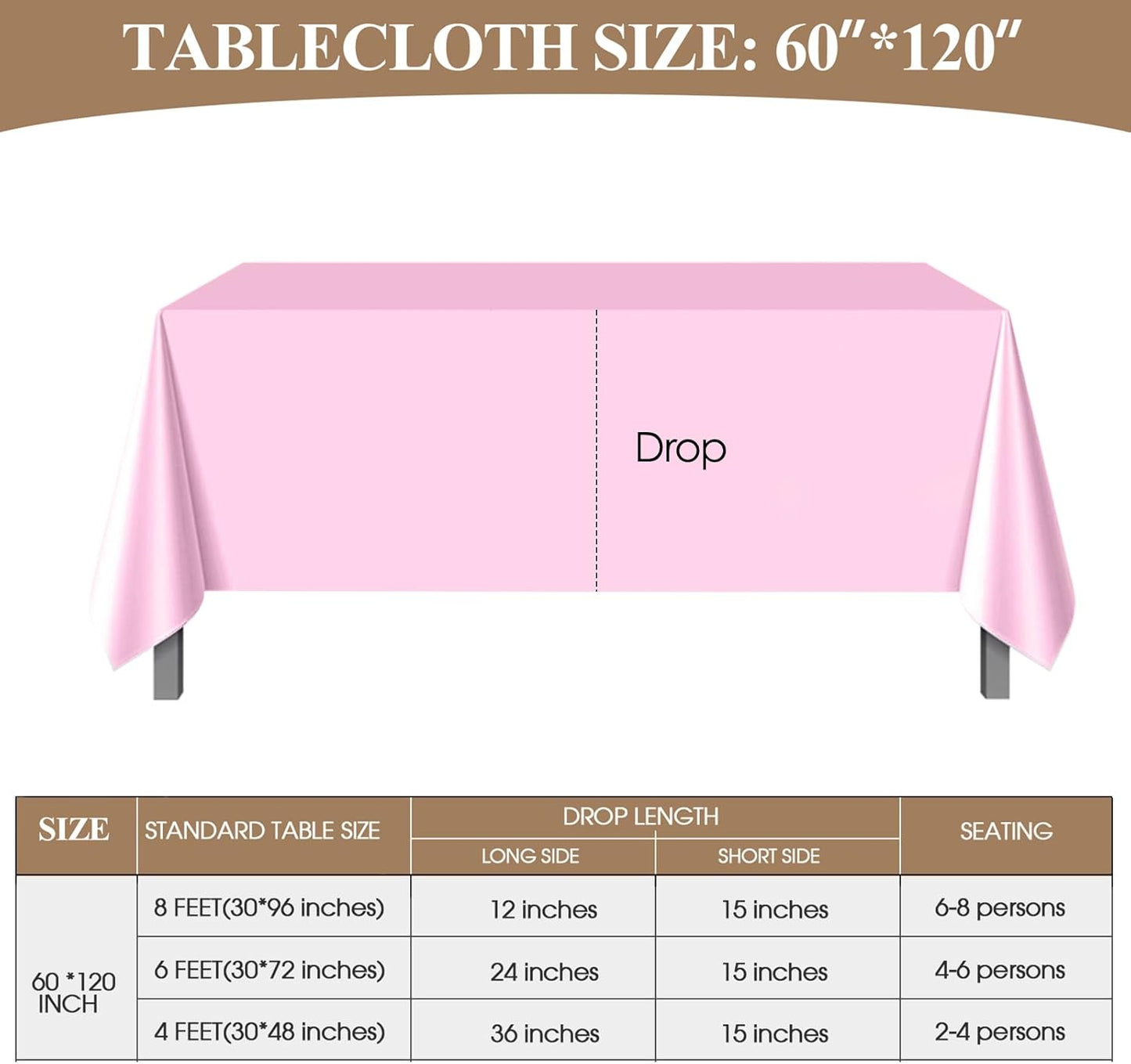 Rectangle Tablecloths 60x120 Inch 6 Pack Pink Tablecloth Washable Decorative Linen Polyester Table Cloths for Dining Table Banquets Buffet Parties and Wedding