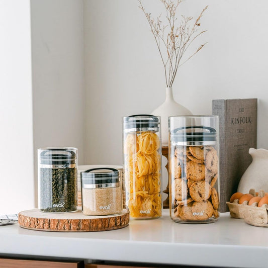 Prepara Evak Compact Glass Food Storage, Small, Black