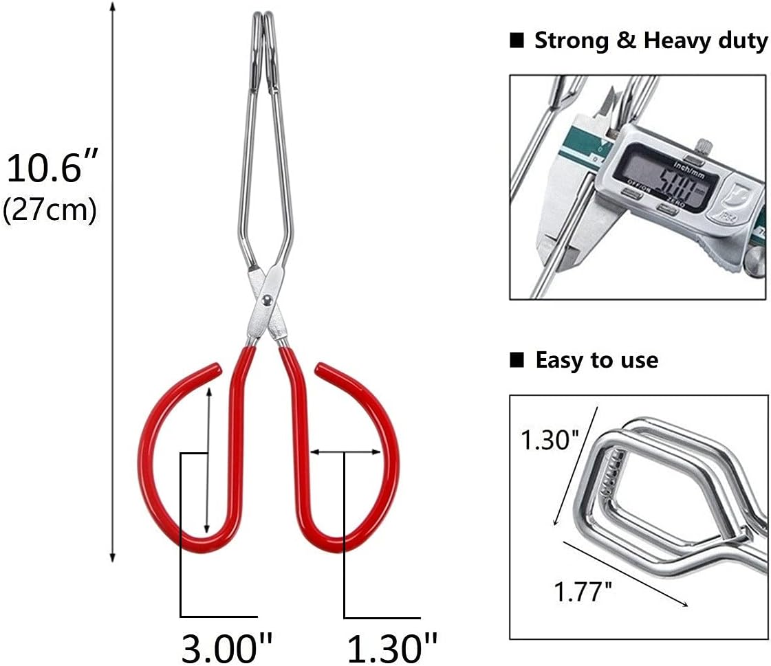 Food Tongs, Feeyei Heavy Duty Stainless Steel Kitchen Tongs for Cooking, Barbecue, Serving Scissors Tongs 10 Inches 2 packs (Red)