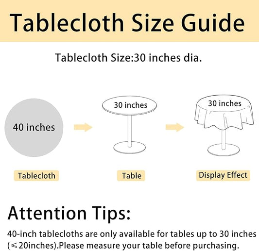 JIUZHEN Round Textured Table Cloth Linen Wrinkle Free Stain Resistant Farmhouse Decorative Circular Tablecloth for Kitchen, Dining, Party, Wedding, Outdoor Use (40 Inch Round,Khaki)