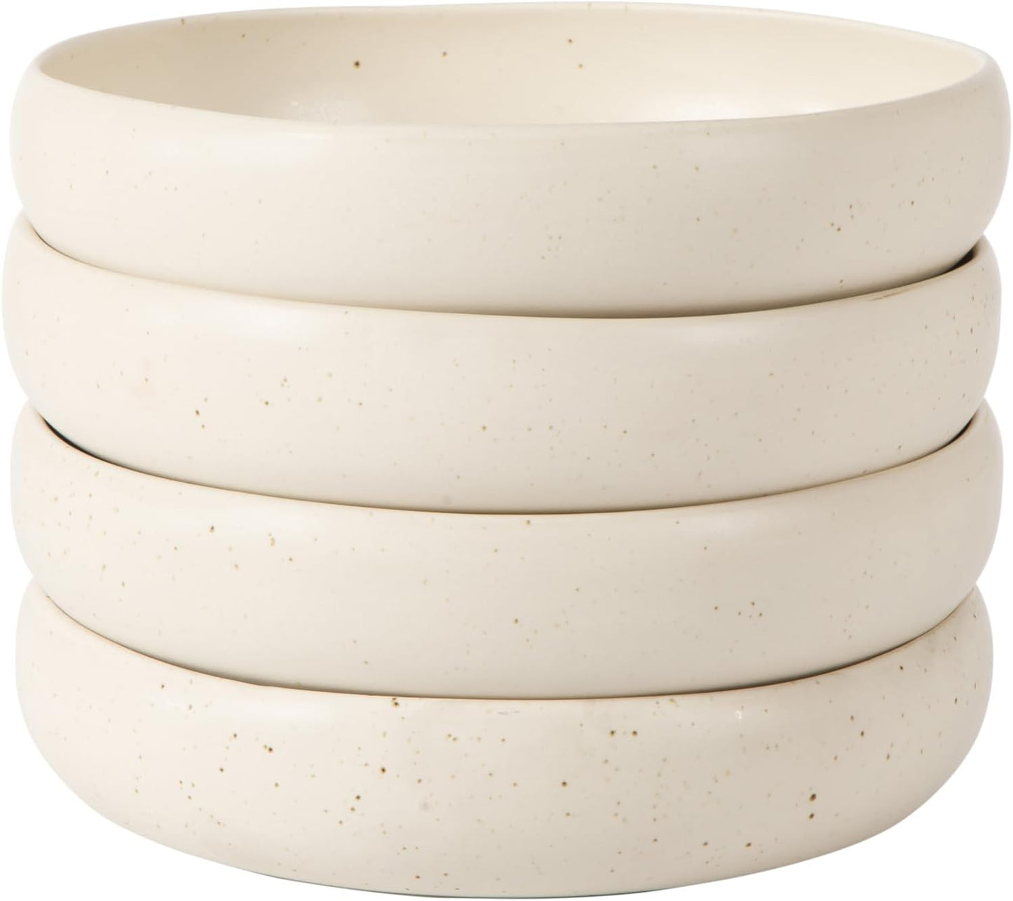 Bloomhouse Corsica Clay 4 Piece 9 Inch Meal, Serving, Dinner, Pasta Bowl Blate Set - Sea Salt White