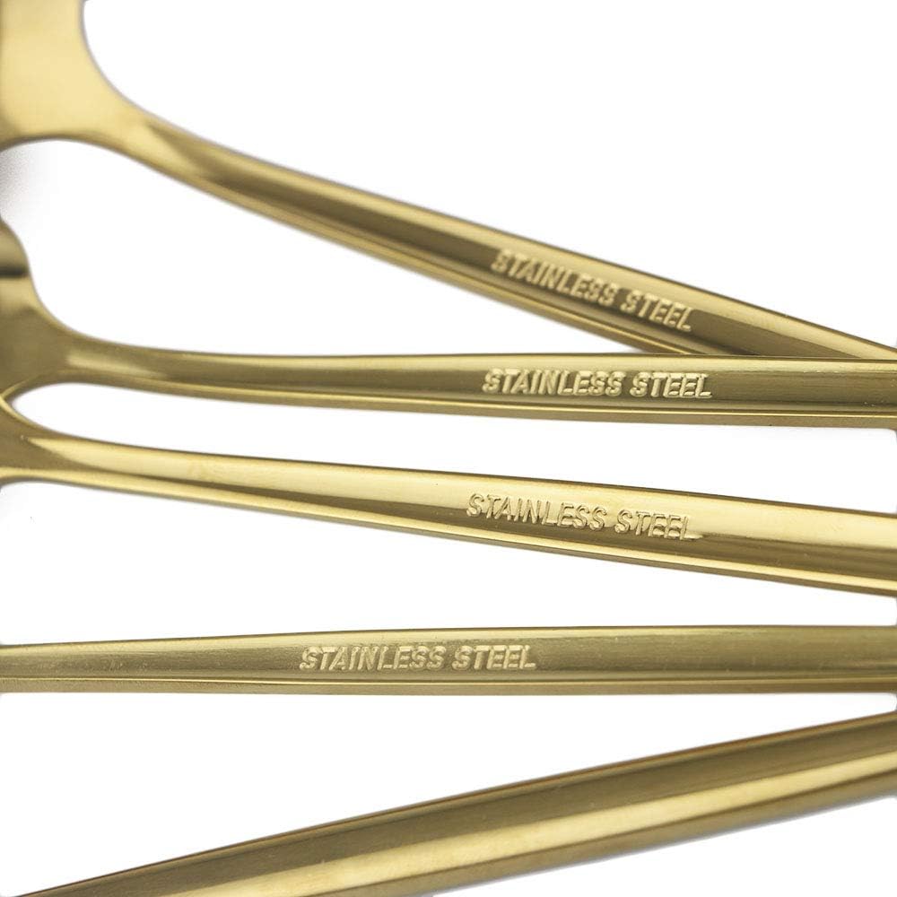 24-Piece Flatware Set, 18/0 Stainless Steel Knife Fork Spoon Teaspoon Silverware Set, Service for 6, MIrror Champagne Gold