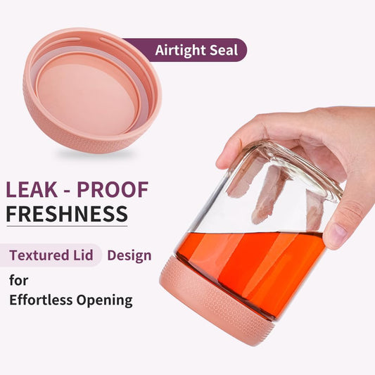 BCnmviku 16 oz Mason Jars Overnight Oats Containers with Lids, 4 PACK Glass jars with Airtight Lids, Wide mouth Mason Salad Spice jars, Glass Food Storage Containers for Snacks Yogurt Spice Sugar