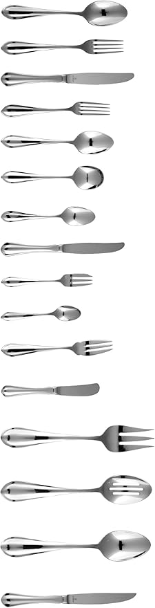 Fortessa Forge 18/10 Stainless Steel Flatware, 5 Piece Place Setting, Service for 1