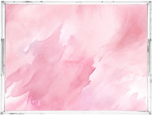 Plastic Food Serving Tray Decorative Vanity Trays for Bathroom Pink Marble Coffee Table Kitchen Counter 11.8 * 15.7in