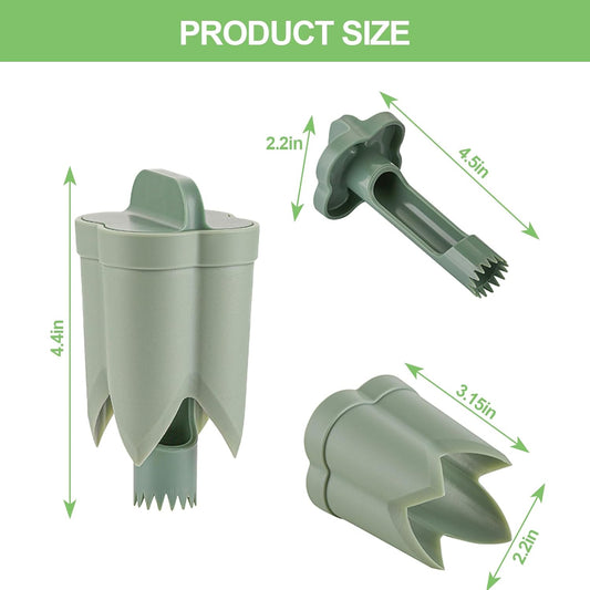 2PCS Pepper Corer,Chili Seed Remover Tool,Durable ABS Kitchen Gadget for Bell & Chili Peppers, 2-in-1 Design, Easy Twist Use, Ideal for Home Cooking, Camping(Green)