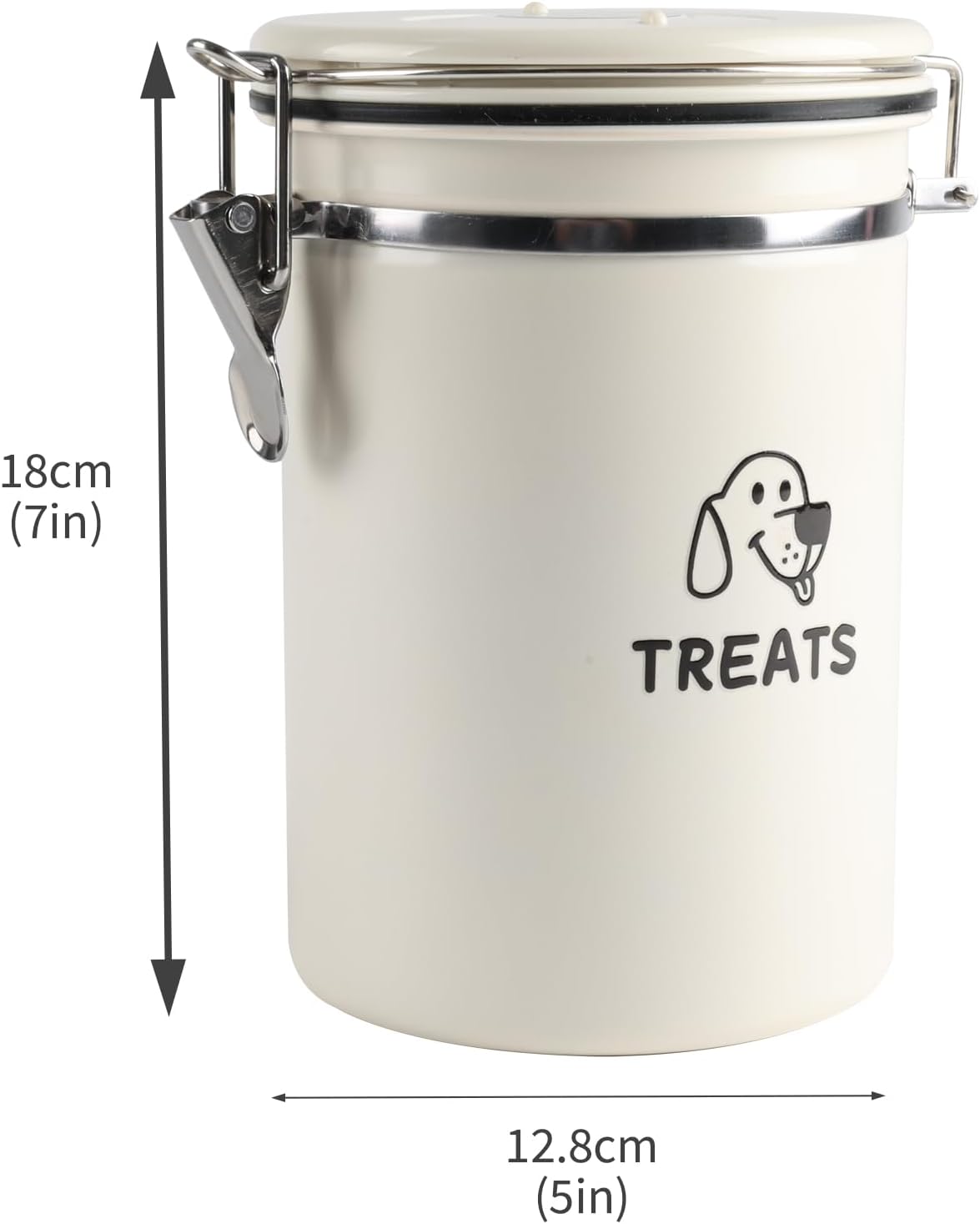Large 1.8L Metal Dog Treat Container, Airtight Pet Treat Container, Durable Dog Treats Jar with Lid, Dog Treat Organizer for Kitchen Counter, Perfect Dog Cookie Jar for Freshness
