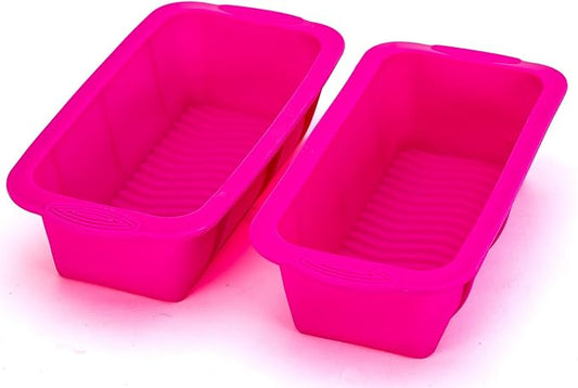 Tosnail 4 Pack Silicone Bread Loaf Pan, 8 x 4 Inches Silicone Baking Molds for Baking Banana Bread, Sandwich Bread, Small Loaf and Meatloaf