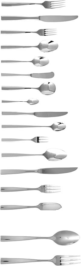 Fortessa Lucca 18/10 Stainless Steel Flatware, 5 Piece Place Setting, Service for 1