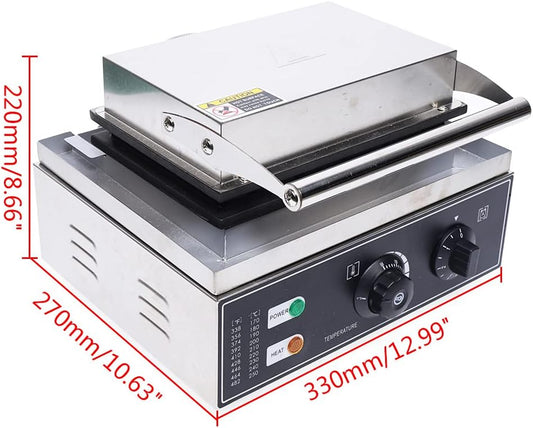 110V Nonstick 2-Shape Commercial Electric 5pcs Hot Dog Maker Machine Waffle Baker Electric Waffle Maker Muffin Machine Corn Dog for Family Breakfast Gift 1500W