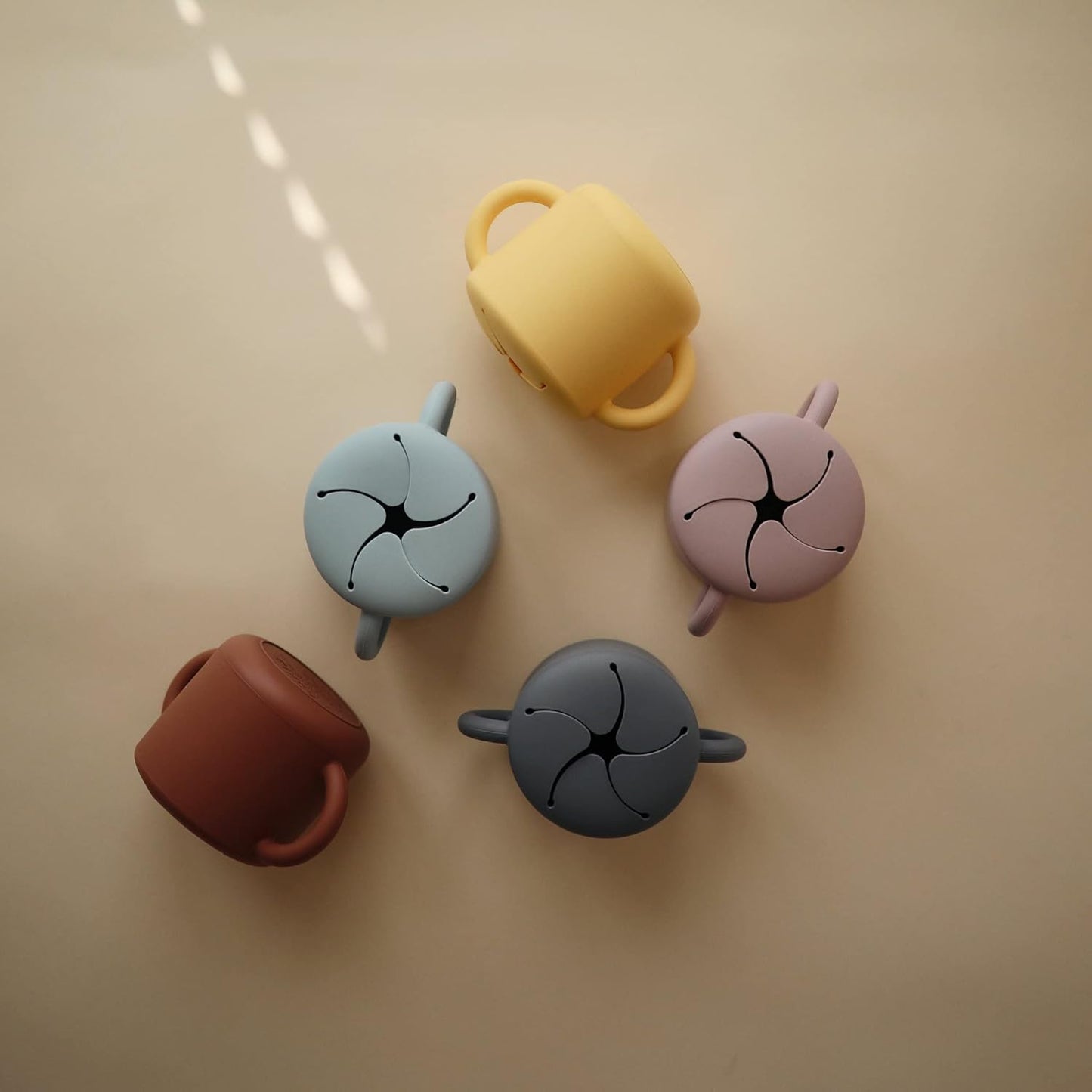 mushie Silicone Snack Cup | Spill Proof Food Container for Toddler and Baby (Tradewinds)