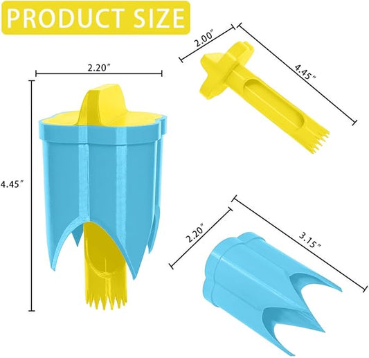 Pepper Corer, 2 in 1 Red Bell Pepper Seed Corer Remover Tool, Fruit & Vegetable Corers Quick Cave Tools for Jalapeno Cutter Deseeder, Yellow Blue, 3 PCS