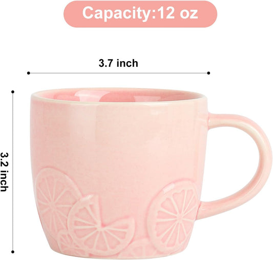 Cat Ceramic Cup Hidden 3D Animal Inside Mug,Cute Cartoon Handmade Figurine Mug,Christmas Birthday Surprise for Friends Family or Kids (Pink Cat)