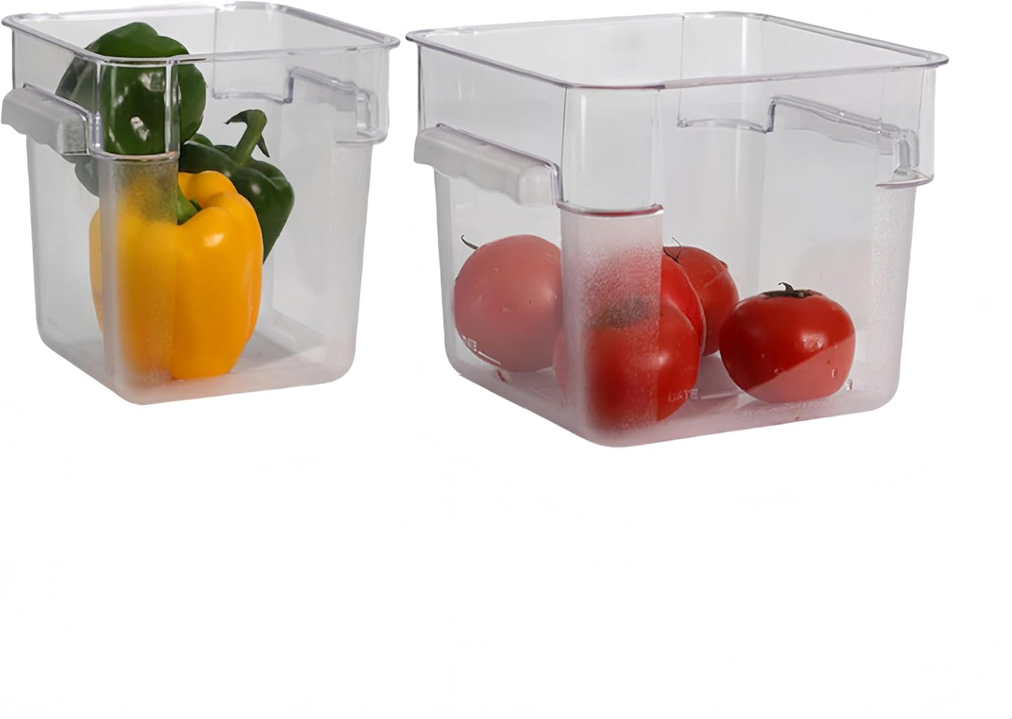 Food Storage Container with Lid (4Qt+6QT),Square Commercial Containers with Scales and Handles Polycarbonate Clear Food Storage for Kitchen Proof Dough Marinating Meat Fruits Vegetables
