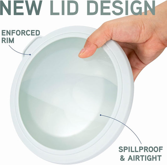 COOK WITH COLOR Nesting Mixing Bowls - 12 Piece Plastic Bowl Set with Lids, Microwave Safe (Green)