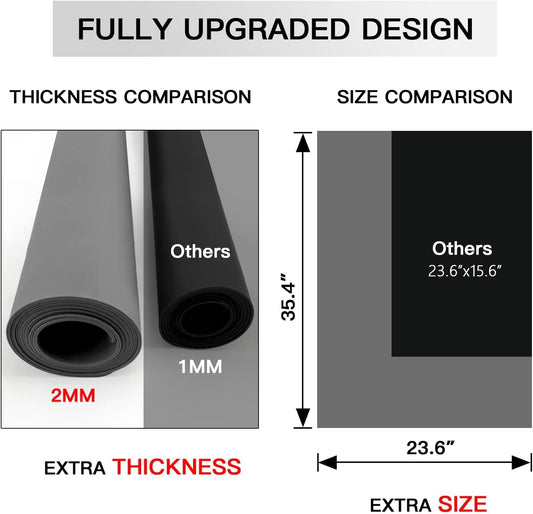 Extra Large Silicone Mat, Silicone Mats for Kitchen Counter 47.3''x23.6''x0.08", 2MM Nonslip Heat Resistant Mat, Countertop Protector, Nonstick Waterproof Craft Mat Table Placemat(Dark Gray)