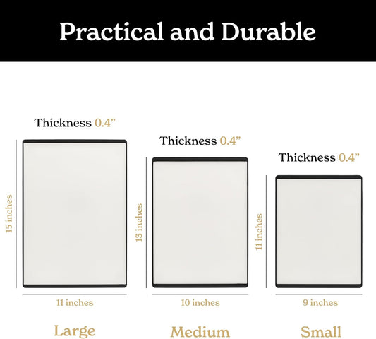 SMIRLY Plastic Cutting Board Set 3 Pieces, Non-Slip Dishwasher Safe Chopping Boards for Kitchen, Black & White