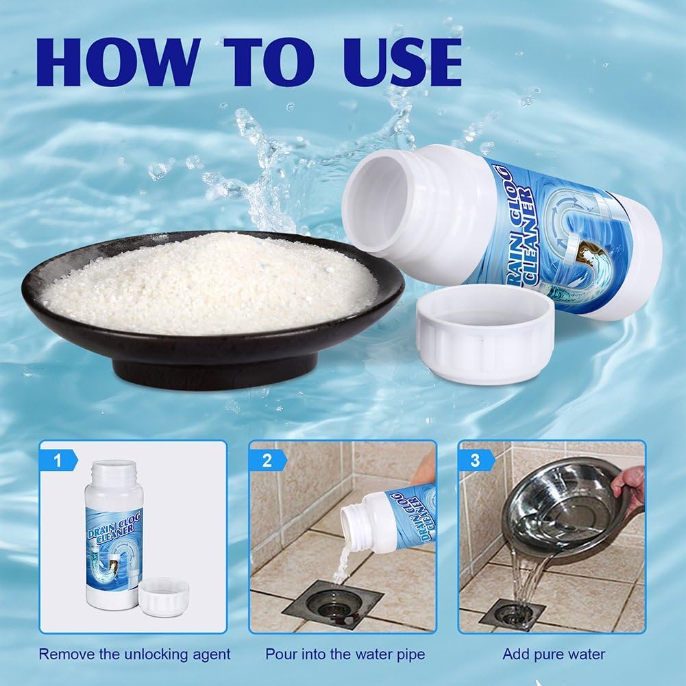 4Pack Safe & Powerful Upgraded Sink Drain Cleaner - Multi-Purpose Pipe Unclogging Agent for Kitchen and Home Drains