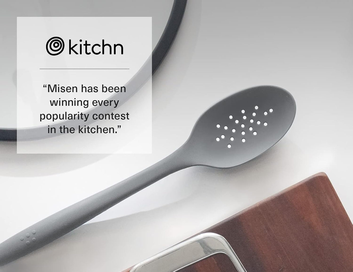Misen Silicone Mixing Spoon - Professional-Grade, Dishwasher Safe - No Scratch Nonstick-Safe Kitchen Tool for Stirring, Scraping, and Serving - Stong, Durable, Heat Resistant - Gray