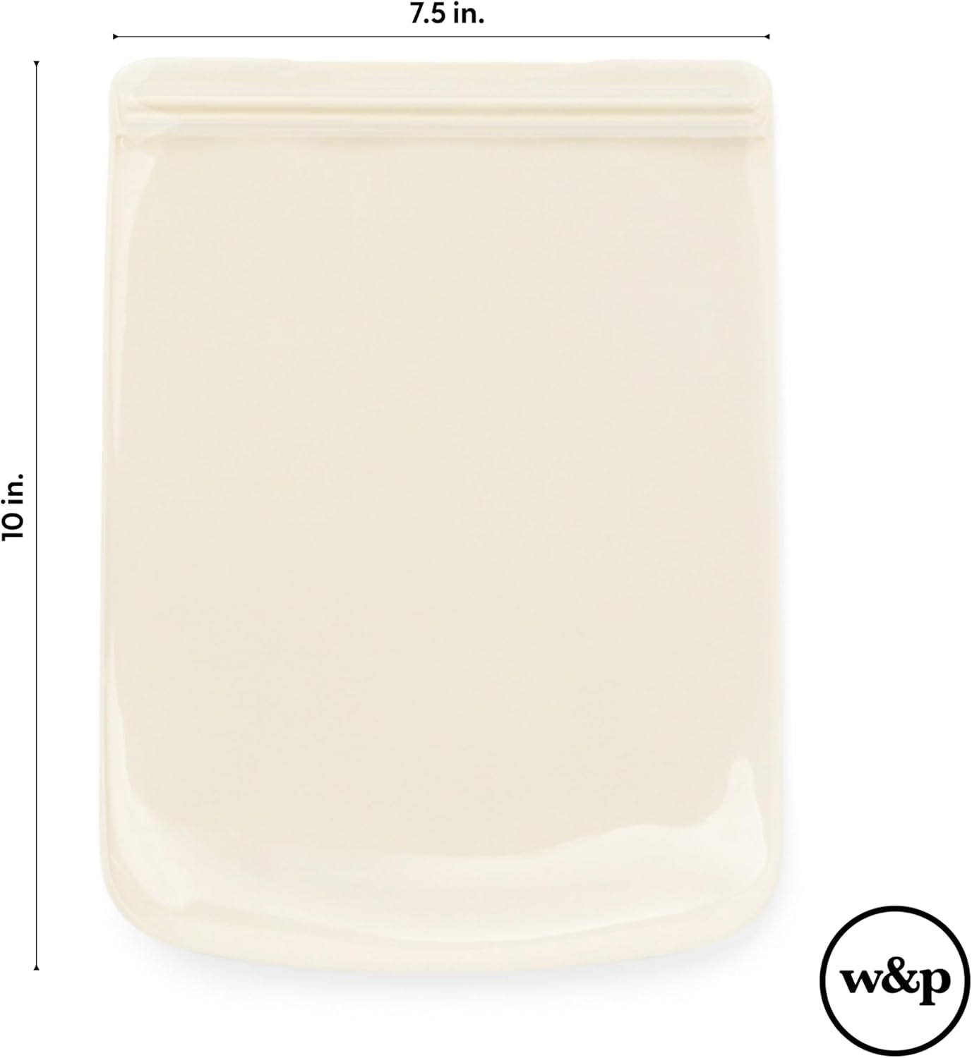 W&P Porter Silicone Reusable Storage Bag, Sandwich (46oz Flat), Cream, Food Storage Container, Microwave and Dishwasher Safe, Easy Cleaning